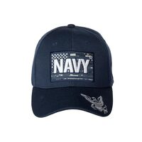 Artisan Owl Officially Licensed US Navy ATOP of Flag Embroidered Baseball Cap