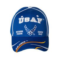 Artisan Owl Officially Licensed USAF and Wings Defending Freedom Embroidered Baseball Cap Blue