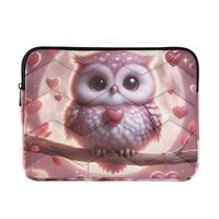 Laptop Cases Valentine's Day Owl Protective Case with Zipper Durable Computer Carrying Bag, 15-