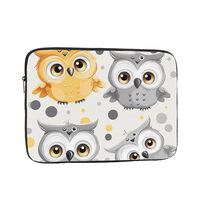 Animal Cartoon Owls Tablet Briefcase Cute Printed Laptop Sleeve for Ultimate Protection, black, 15 i
