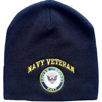 Artisan Owl Officially Licensed Navy Veteran Emblem Beanie