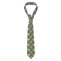 Vosery Ties For Men - Moon Owl - Gray Ties For Men, Printed Neckties For Work, Wedding, Party, Activ