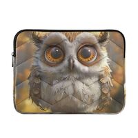 Quilted Laptop Sleeve Cute Owl with Big Eyes5 Waterproof Briefcase Bag Laptop Case for 14 Inch Lapto