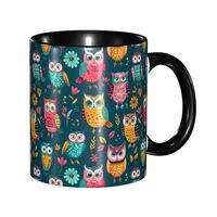LYEMVHE Owl Coffee Mug Funny Ceramic Tea Cup Novelty Presents for Women Men Home and Office Birthday