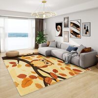 Phtbz Owl Rugs for Classroom - Owl Rug, 6x8 ft Washable Non-Slip Stain Resistant Forest Animal Area 