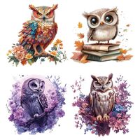 arricraft 4 Sheets Owl Iron on Decals Patches, Owl Flowers Iron on Stickers Owl Teacher Transfer Sti