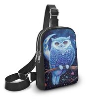 SAJJWHHR Owl Print Crossbody Sling Bag for Women Cute Fanny Pack Lightweight & Breathable Sling 