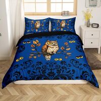 Erosebridal Black Navy Damask Bedding Set for Teen Boys Men Vintage Baroque Gothic Duvet Cover Queen