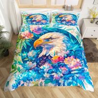 Feelyou Owl Bedding Duvet Cover Set Toddle Size 3D Animal Printed Bedding Set for Kids Boys Girls Bi