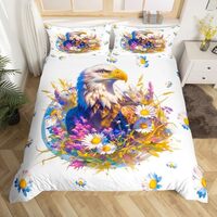 Feelyou Owl Bedding Duvet Cover Set Toddle Size Bird Decor Bedding Set for Kids Boys Girls 3D Animal