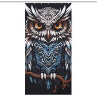 VFKLT Owl Printed Bath Curtain Waterproof Shower Curtain with Rustproof Metal Grommet Bathroom Decor