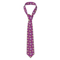 Ties For Men - Quirky Owl Purple Ties For Men, Men'S Neckties with Built-In Anti-Flap Design fo