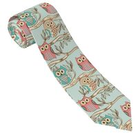 Buewutiry Ties for Men - Comfort Hand drawn owl Men's Neckties for Business Wedding Birthday Fa