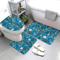 Buewutiry Bathroom Rugs Sets 3 Piece - Owls and Trees Absorbent Washable Bath Mats, U-Shape Toilet L