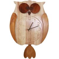 TOPofly Decorative Wall Clock, Pendulum Wall Clock Non Ticking Battery Operated Wooden Wall Clock Fu