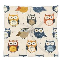 CNNINGYI Cute Owls Satin Head Scarf for Women, Silk Scarf 23.6"x23.6" Square Scarf for Wom