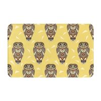 TZTTZT Bathroom Rugs 30x20, Absorbent Non-Slip Bath Mat Rugs, Machine Washable Indian Style Owl Bath