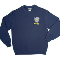 Artisan Owl NYPD Embroidered Crew Neck Sweatshirt - Stylish Embroidered Police Apparel - Navy (Large