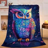 Owl Throw Blanket Cute Owl Gifts for Kids Girls Boys Adults Women Men Soft Cozy Warm Plush Fluffy Fu