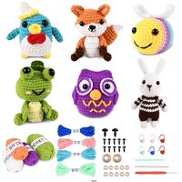 6Pcs Crochet Kit for Beginners, 2025 Upgraded Crochet Animal Kit, All in One Crochet Knitting Kit, C