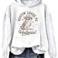 Hootin Leads To Hollerin Hoodie, Hootin' Leads To Hollerin' Western Owl Hoodie, Hootin Lea