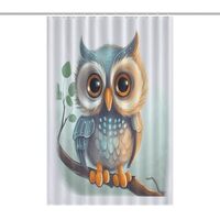 BFGWK Shower Curtain Waterproof Cute Owl Printing Shower Curtains Bathroom Decor Bath Curtain Curtai