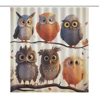 Shower Curtain Waterproof Owls Birds Printing Shower Curtains Bathroom Decor Bath Curtain Curtain fo