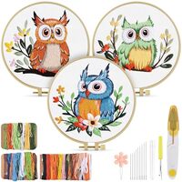 TINDTOP Embroidery Kit for Adults, Owl Embroidery Practice Kit for Adult Beginners Include Embroider