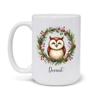 Customized Winter Owl Mug, Personalized Owl Lovers Xmas Tea Cup, Owl Xmas Coffee Cups Gifts For Owl 