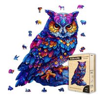 Magic Owl Wooden Puzzles for Adults – 225 Pcs, 13.6" x 16.1", Unique Shapes, Gift Pa