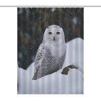 BFGWK Shower Curtain Waterproof Snow Owl Printing Shower Curtains Bathroom Decor Bath Curtain Curtai