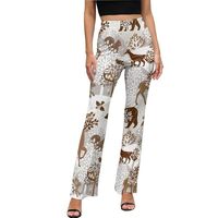 Deer Bear Fox Owl Rabbit Bird Tree Flare Leggings for Women - High Waist Bell Bottoms, Flare Yoga Pa