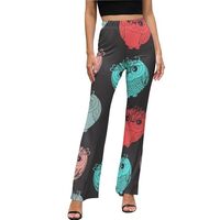Chubby Cute Owls Flare Leggings for Women - High Waist Bell Bottoms, Flare Yoga Pants for Women Blac