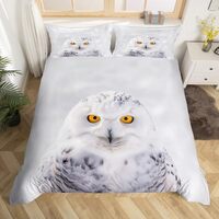 Feelyou Owl Duvet Cover Bird Decor Bedding Set 3D Animal Printed Comforter Cover for Boys Girls Chil