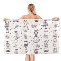 AFHYZY Owl Microfiber Beach Towels for Adults Sand Free Travel Towel Large Quick Dry Towel Lightweig