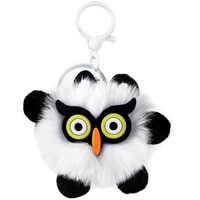PLwelth Owl Plush Keychain for Women Girls Cute Faux Fur Keyring Charms Accessories for Car Keys Bac