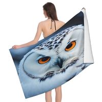 KoloQren Snowy Owl Eyes Print Bath Towel 52 X 32 in,Larger & Lighter, Super Soft and Highly Abso