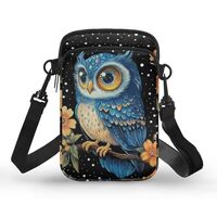 Pugasmiru Lovely Owl Crossbody Wallet Purses for Women Multi-function Card Holder Wallet with Double