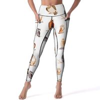 High Waisted Leggings for Women, Cute Crooked Head Owl Soft Yoga Pants Workout Leggings with Pockets