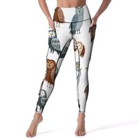 High Waisted Leggings for Women, Ugly Dorky Owl Soft Yoga Pants Workout Leggings with Pockets Black