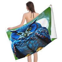 KoloQren Blue Owl Print Bath Towel 52 X 32 in,Larger & Lighter, Super Soft and Highly Absorbent(