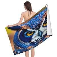 KoloQren Blue Owl 1 Print Bath Towel 52 X 32 in,Larger & Lighter, Super Soft and Highly Absorben