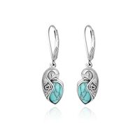 Owl Earrings for Women 925 Sterling Silver Owl Turquoise Jewelry Gifts