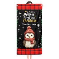 DAXINYI Personalized Beach Towels - Christmas Owl Bird - Sand Free Absorbent Beach Accessories for B