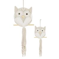 Owl Macrame Wall Art, Boho Nursery Decor Hand Woven Owl Macrame Wall Hanging, Home Decoration for Li