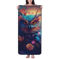 Buewutiry Cotton Bath Towels for Bathroom - Colorful Feather Owl Microfiber Quick Dry Towels for Bod