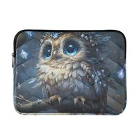 Bag for Laptop Briefcase Carrying Cover Cute Owl Big Blue Eyes Protective Case with Zipper