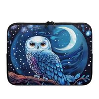 TSOVTHRID Blue Owl Moon Print Laptop Sleeve Vertical Case Storage Bag Compatible with 10-17 inch Not