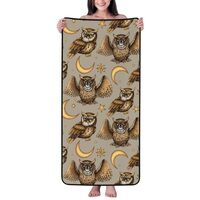 Cotton Bath Towels for Bathroom - Moon Stars Owls Microfiber Towels for Body Bath Sheets - Personali