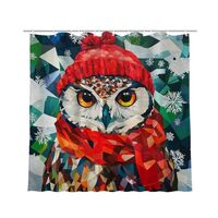 NGZ Snowflake Shower Curtain Colorful Owl Shower Curtain for Bathroom Set Winter Shower Curtain Wate